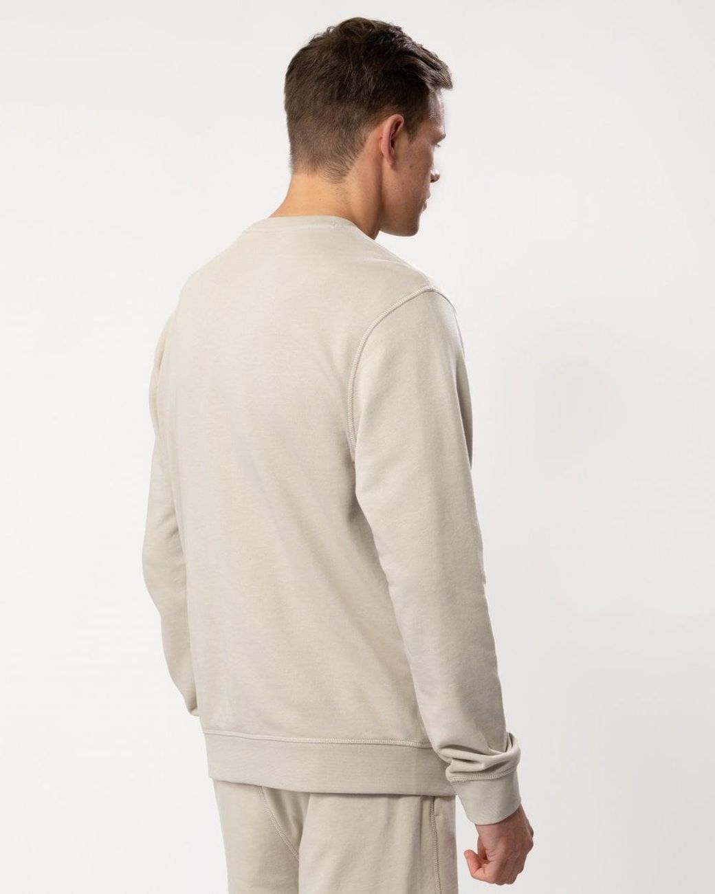 Boss Natural Boss Westart Crew Neck Sweatshirt With Logo Patch Colour: Light 271, Size: L for men
