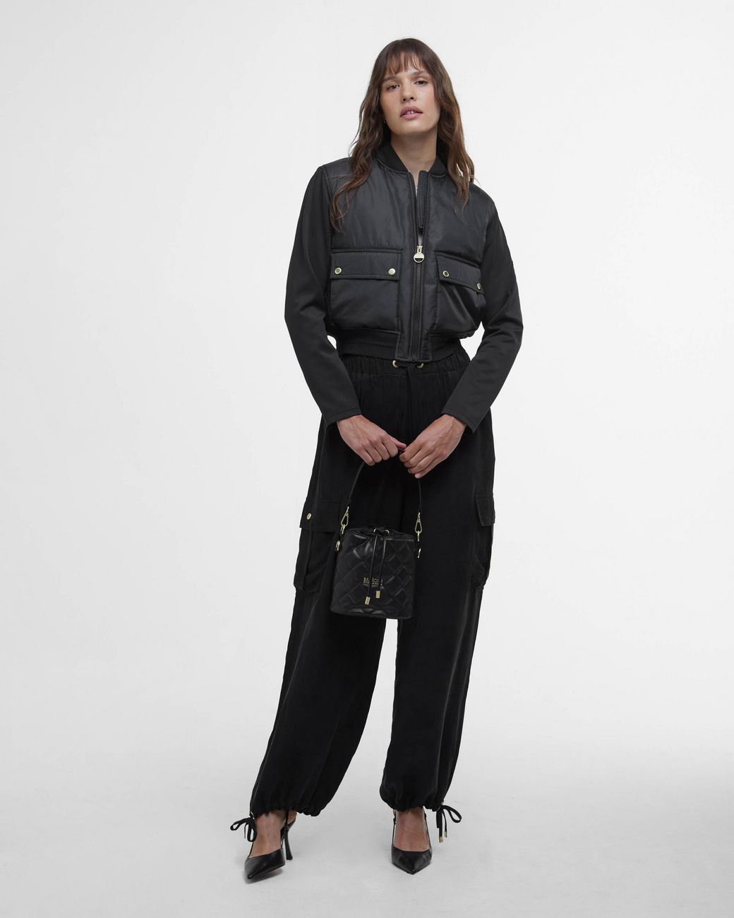 Barbour Black Emerson Quilted Sweatshirt
