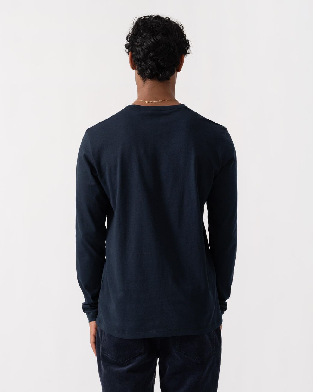 Boss Blue Tacks Long Sleeve T-Shirt With Logo Patch for men