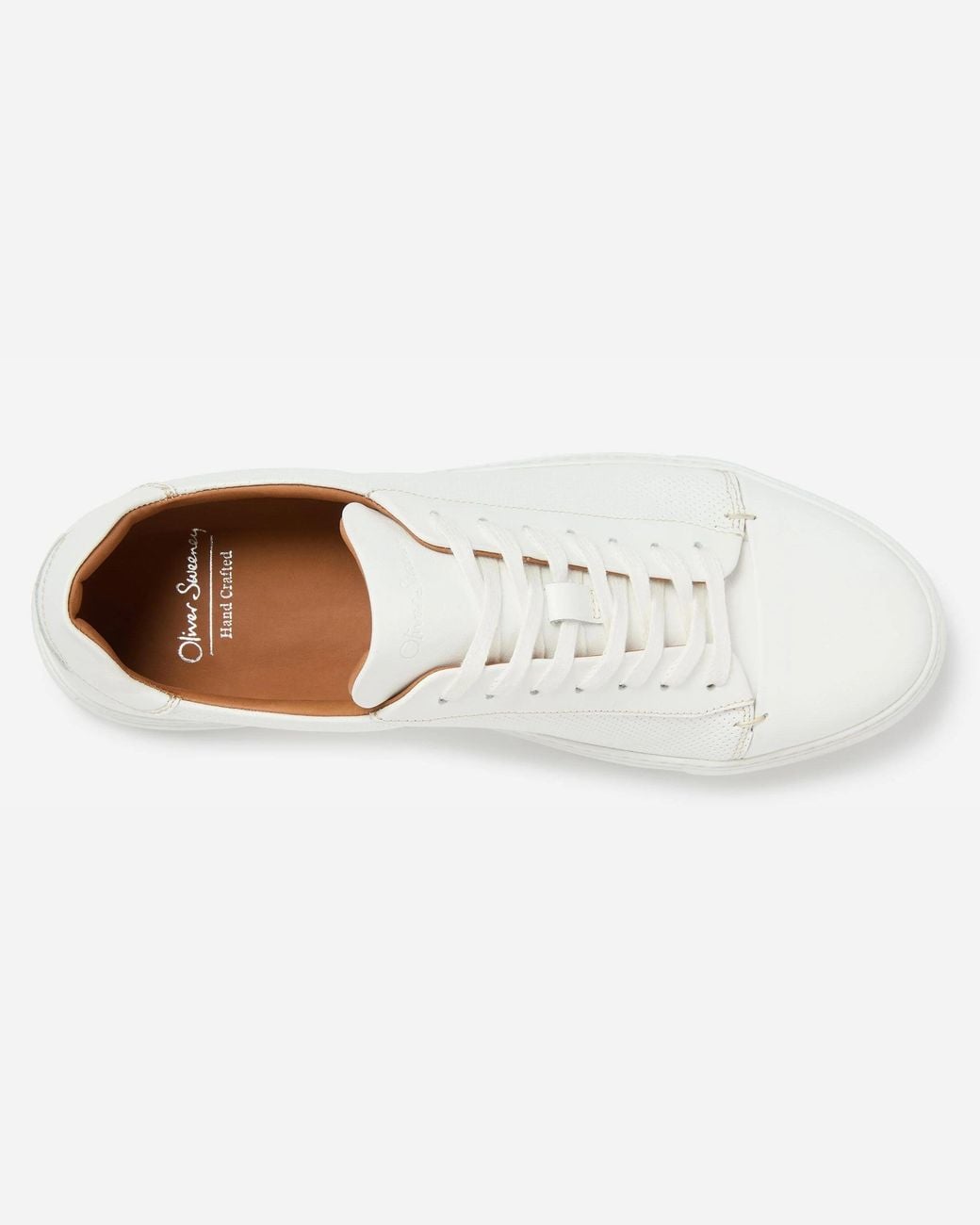 Oliver Sweeney White Almada Perforated Leather Trainers for men
