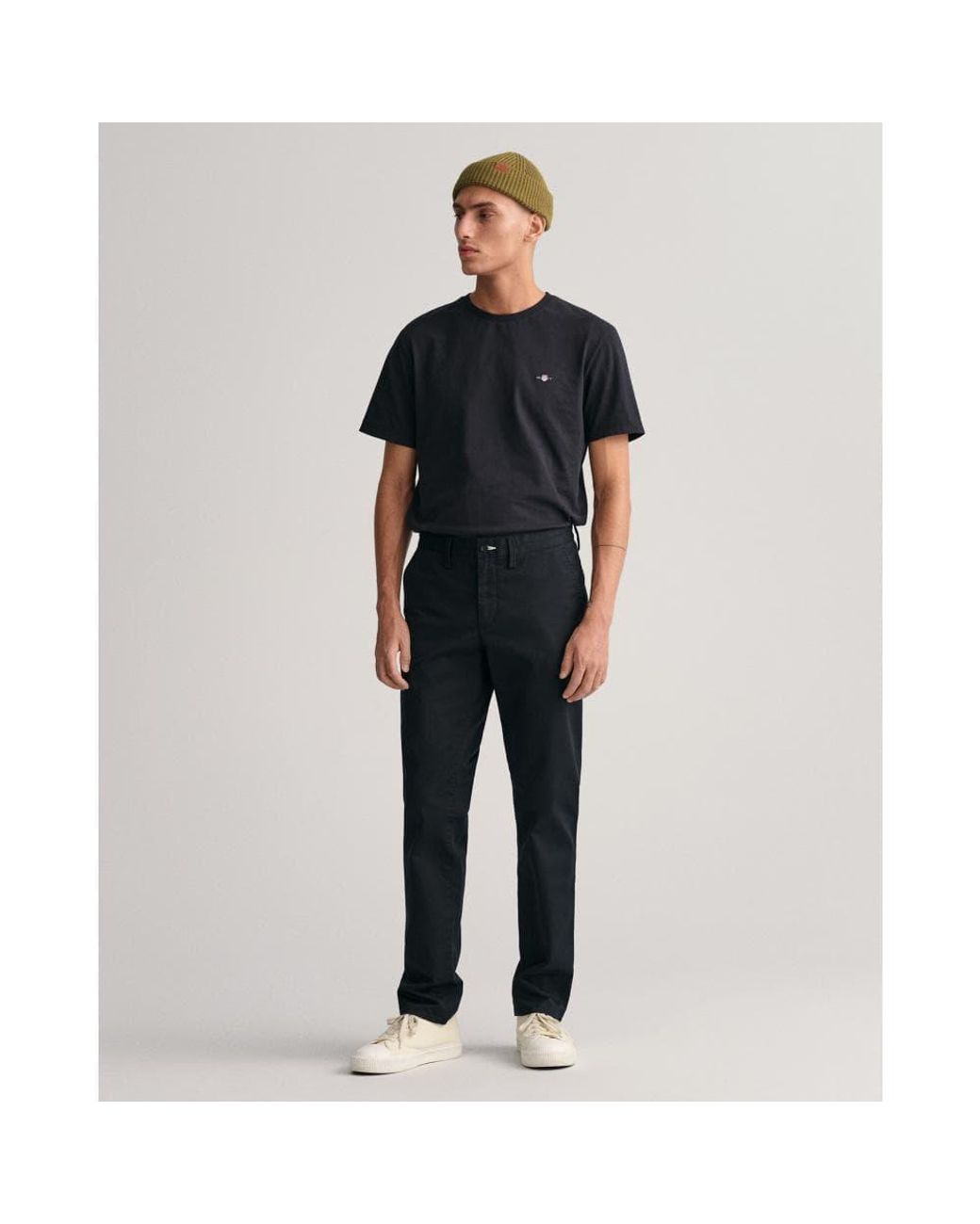 Gant Black Slim Fit Twill Chinos for men