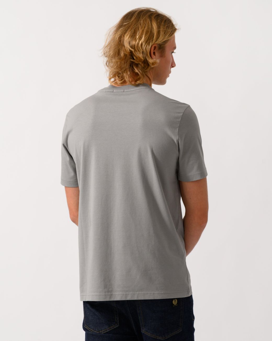 Boss Gray Tee Stretch Cotton T-Shirt With Contrast Logo for men