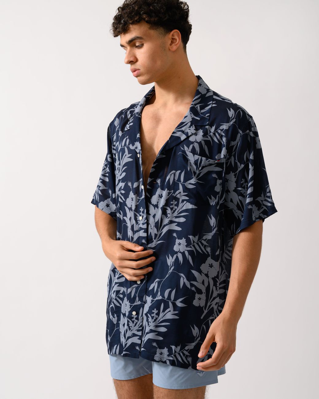 Tommy Hilfiger Blue Bowling Shirt for men