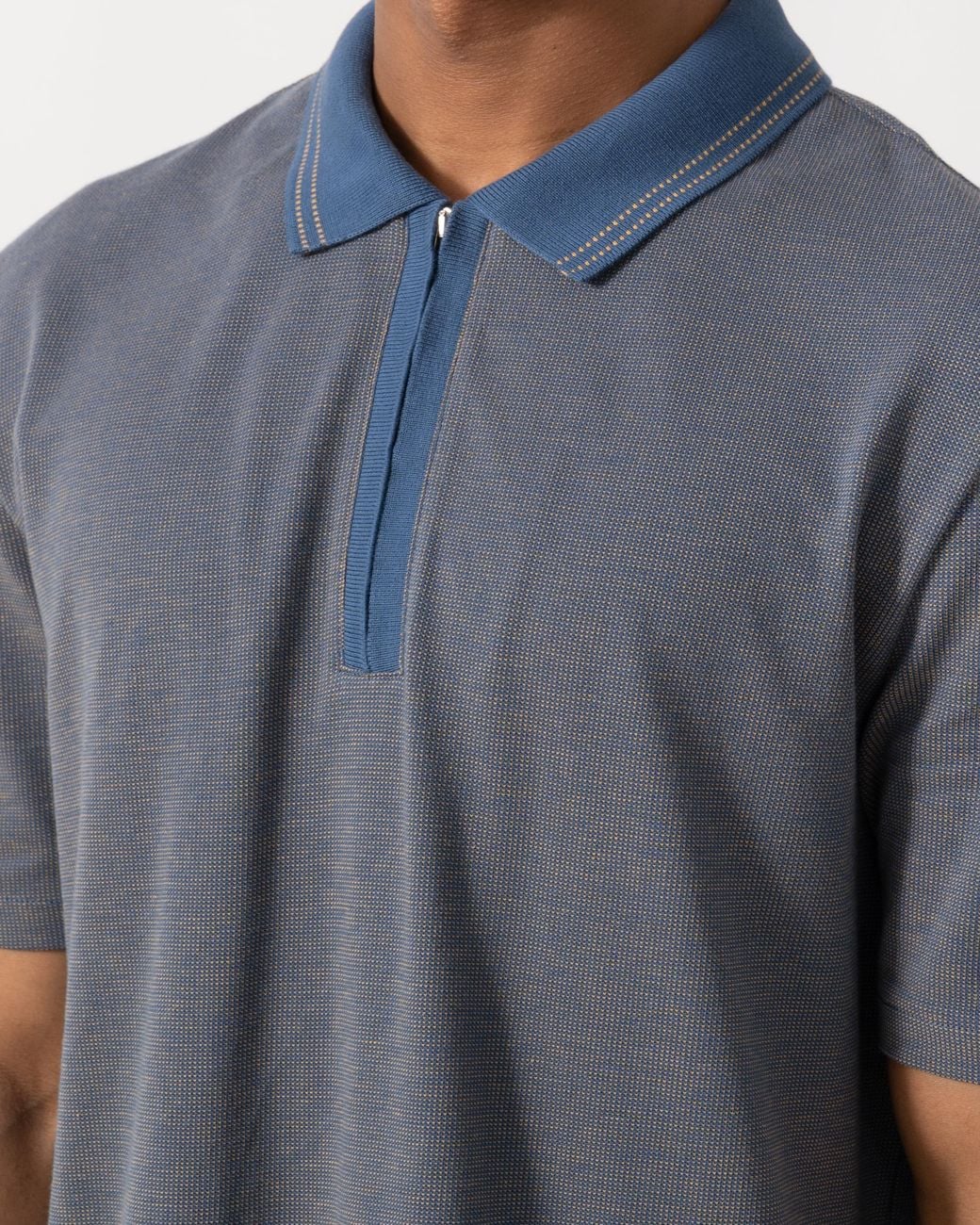 Paul Smith Blue Ps Reg Fit Zip Polo Shirt for men
