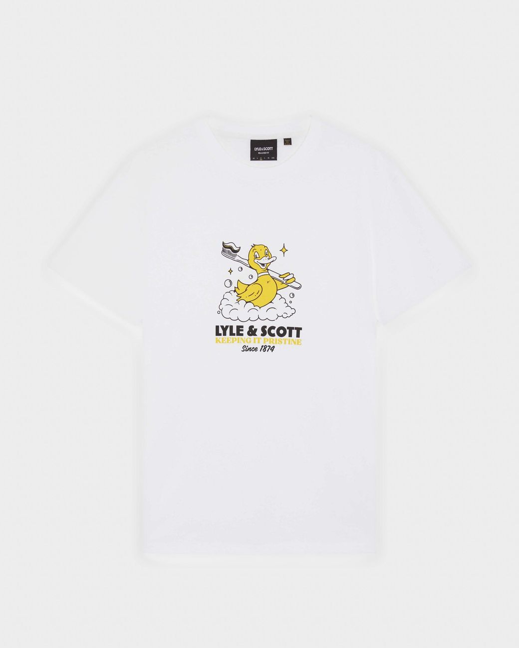 Lyle & Scott White Chest Print Graphic T-Shirt for men