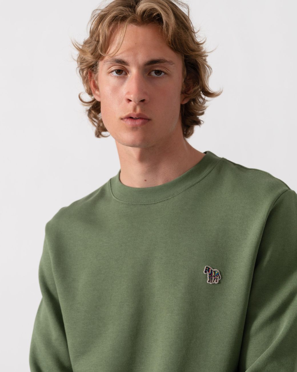 Paul Smith Green Ps Regular Fit Organic Cotton Zebra Logo Sweatshirt for men