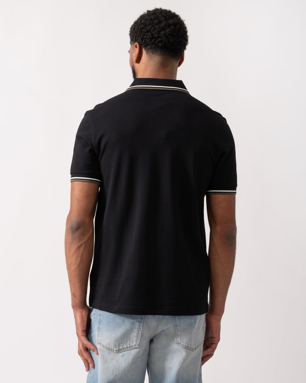 Fred Perry Black Twin Tipped Signature Polo Shirt for men