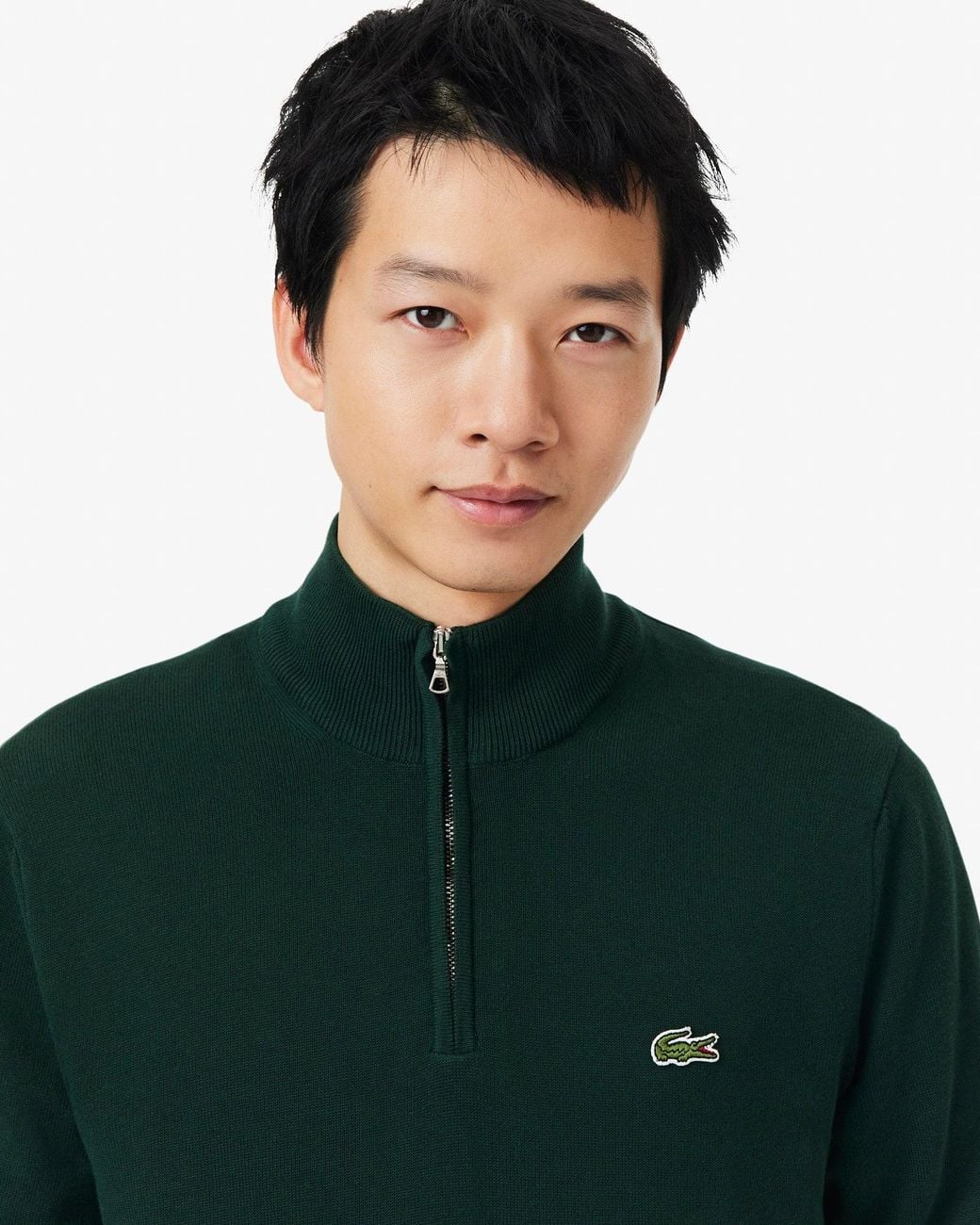 Lacoste Green Half Zip Logo Sweatshirt for men