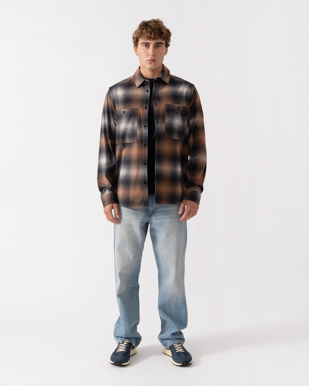 Belstaff Brown Outpost Shirt Brushed Cotton Flannel for men