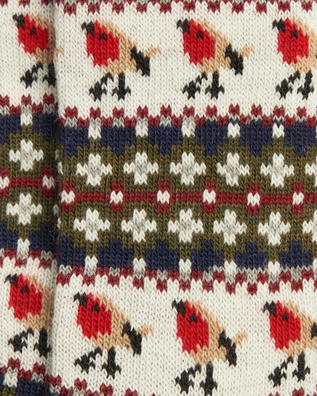 Barbour White Robin Fair Isle Socks