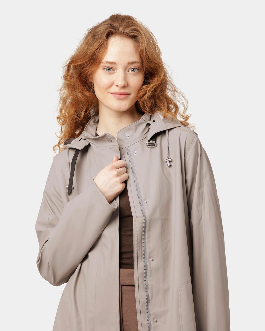 Ilse Jacobsen Natural Rain A-Line Rubberised Raincoat
