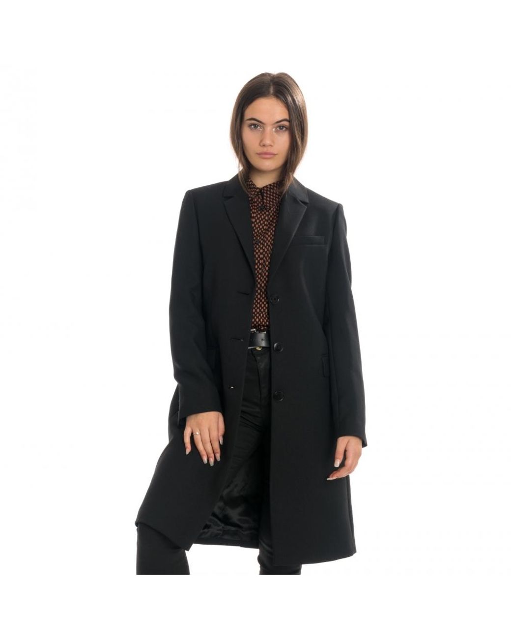 Calvin Klein Uniform Crombie Womens Coat in Black | Lyst Canada