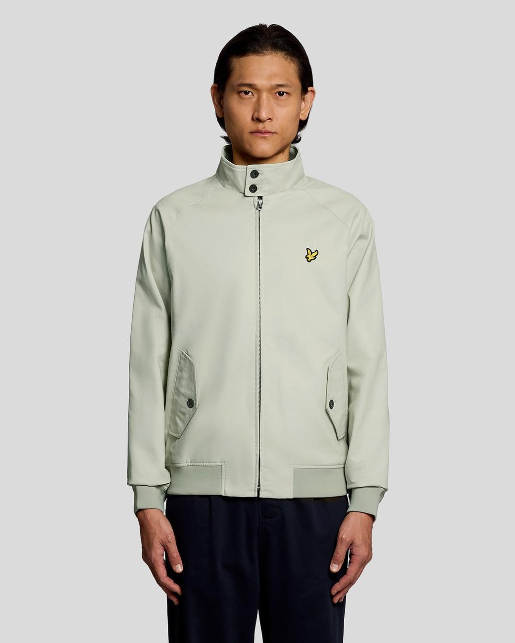 Lyle & Scott Gray Cotton Harrington Jacket for men
