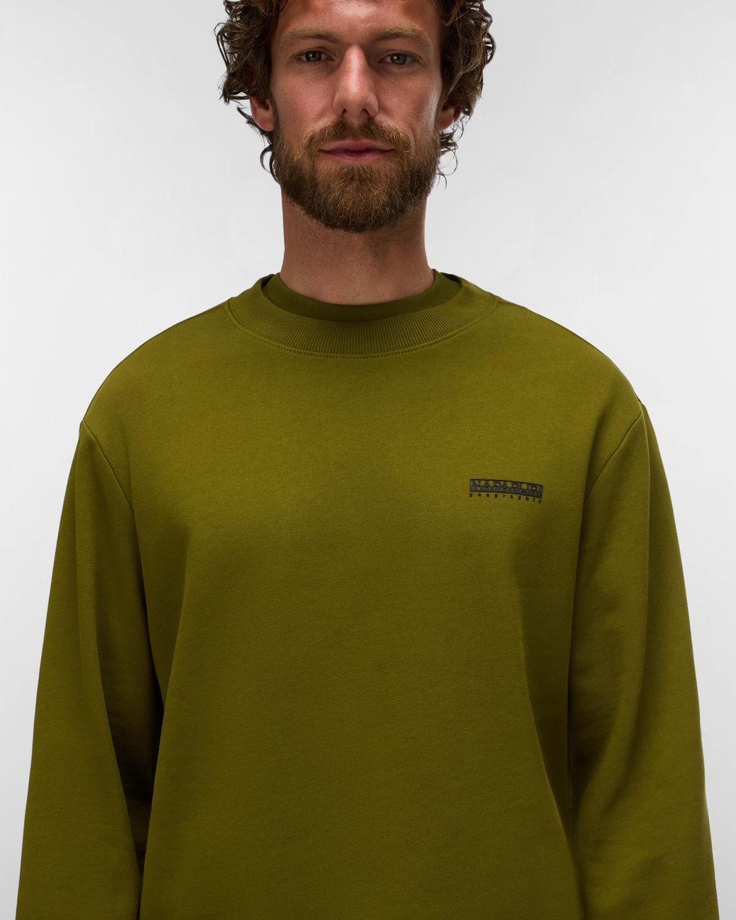 Napapijri Green Small Box Crew Neck Sweatshirt for men