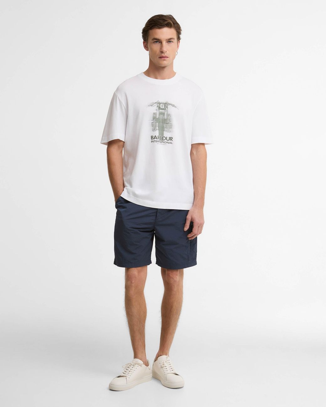 Barbour White Hocking Graphic T-Shirt for men