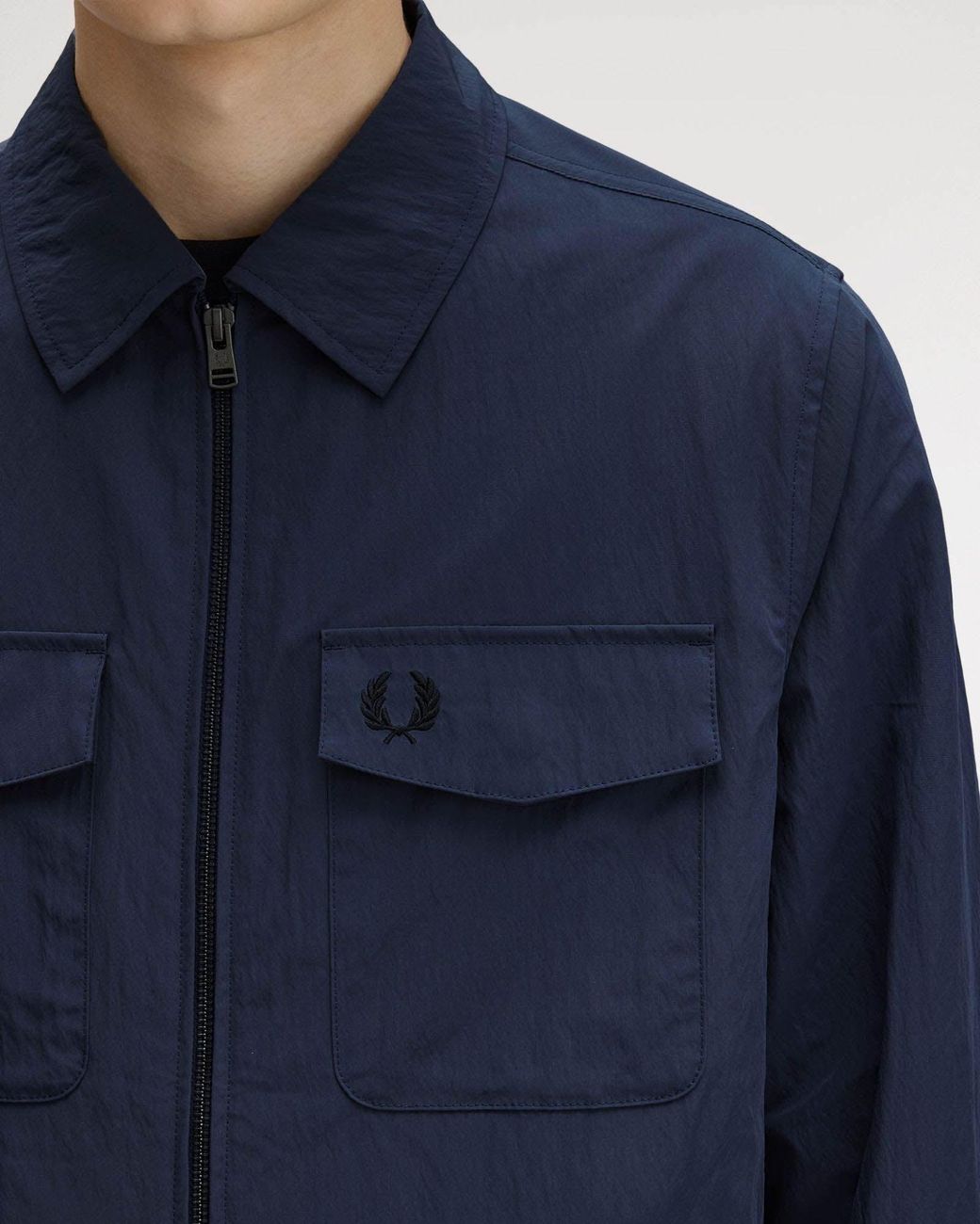 Fred Perry Blue Zip Overshirt for men