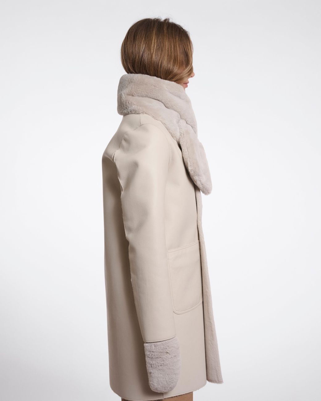 Rino & Pelle Natural Stip Faux Fur Scarf