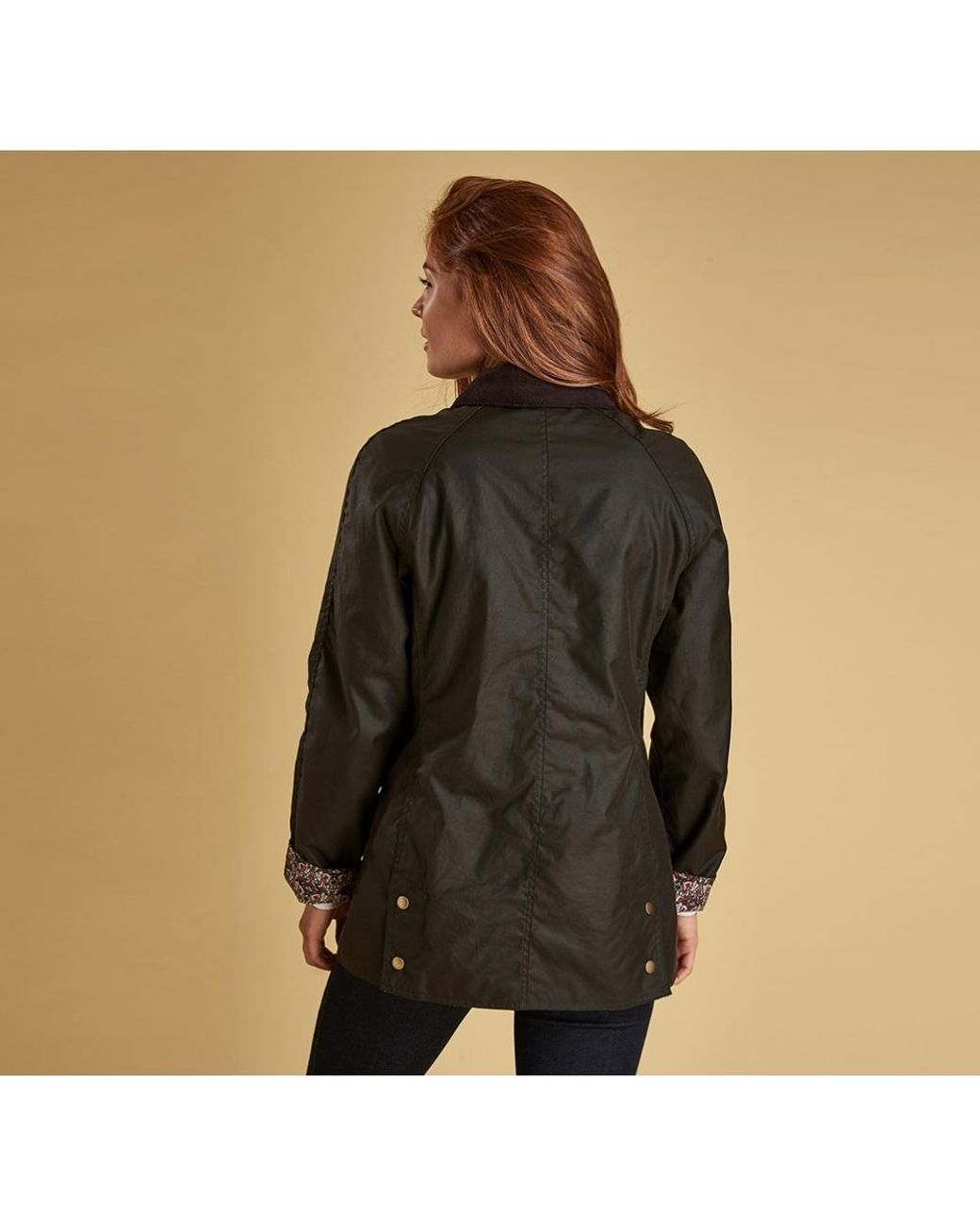 Barbour Harriet Liberty Wax Cotton Jacket in Green | Lyst UK