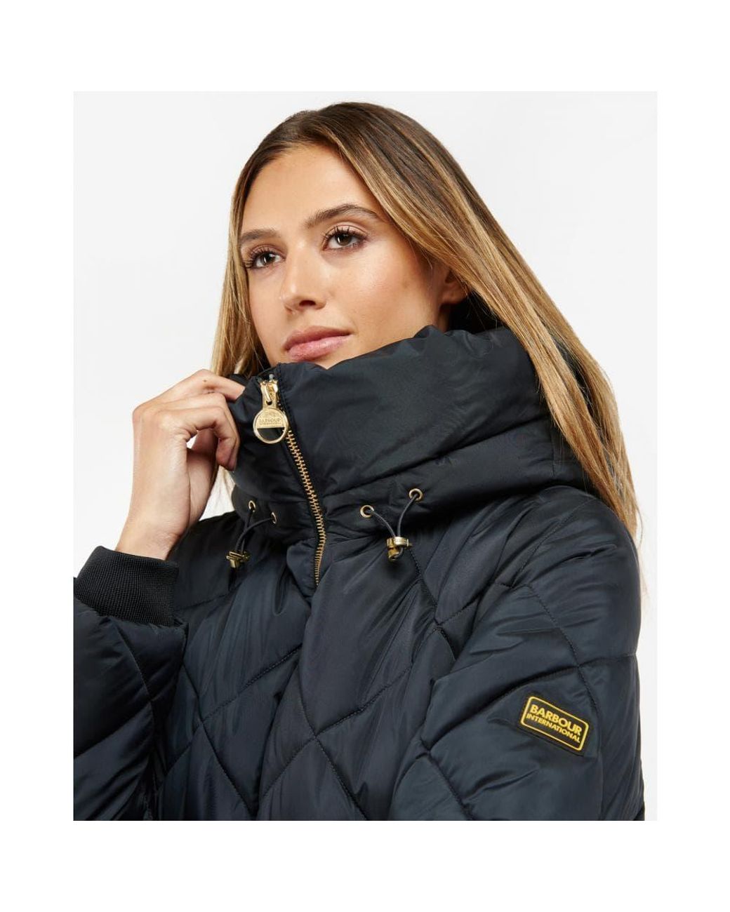 Barbour Gotland Long Quilted Jacket in Blue | Lyst