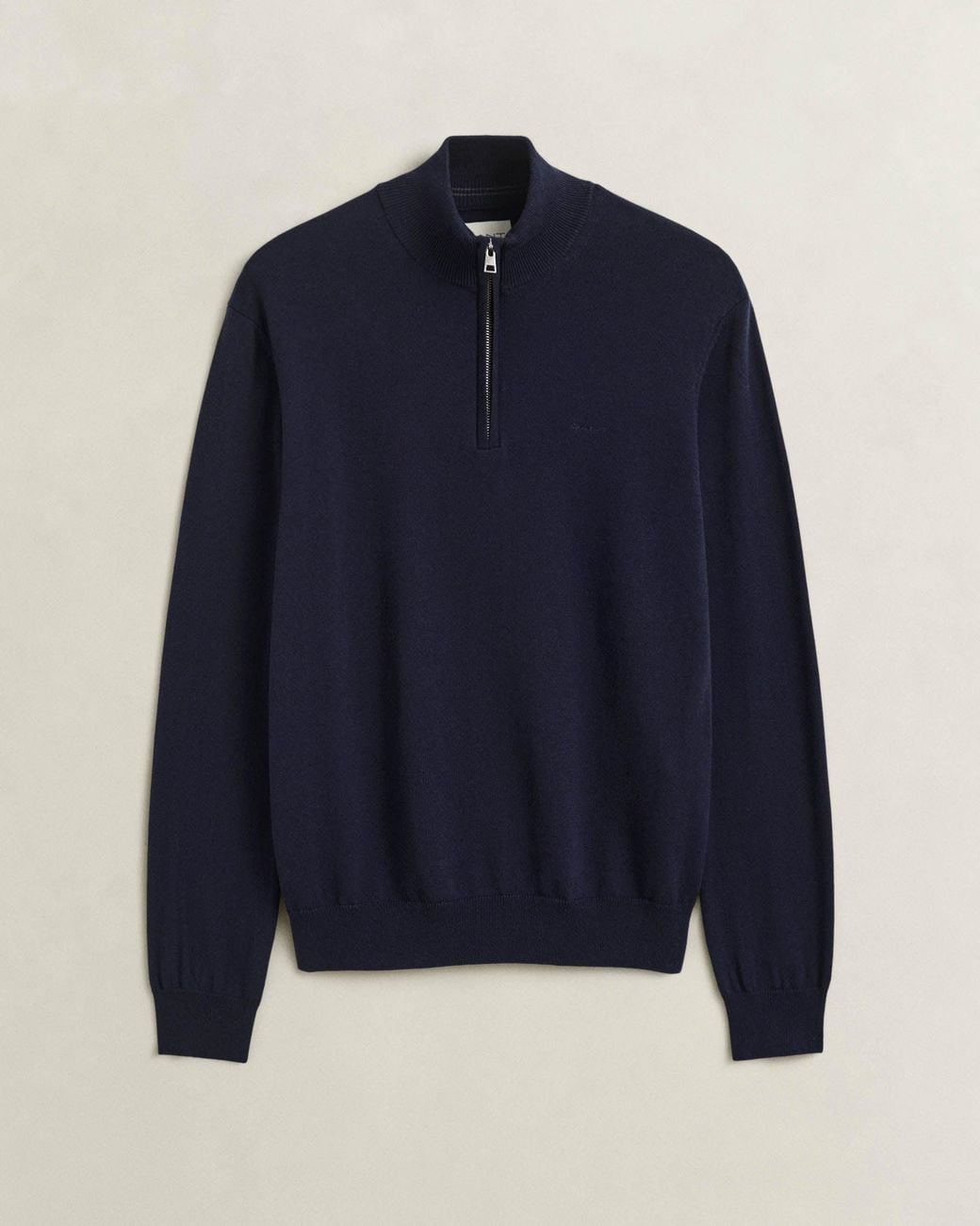 Gant Blue Cotton Wool Half Zip Sweater for men
