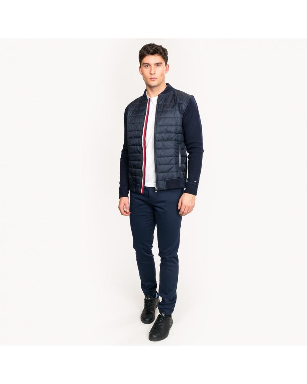 Tommy Hilfiger Mixed Media Baseball Mens Zip Through Jacket in Blue for Men  | Lyst Canada