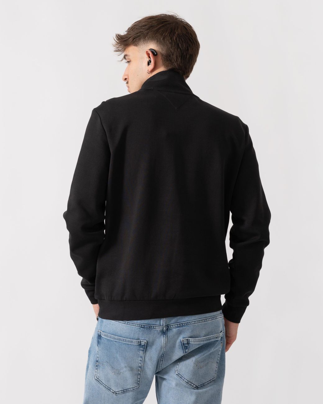 Tommy Hilfiger Black Essential Intechno Half Zip Sweatshirt for men