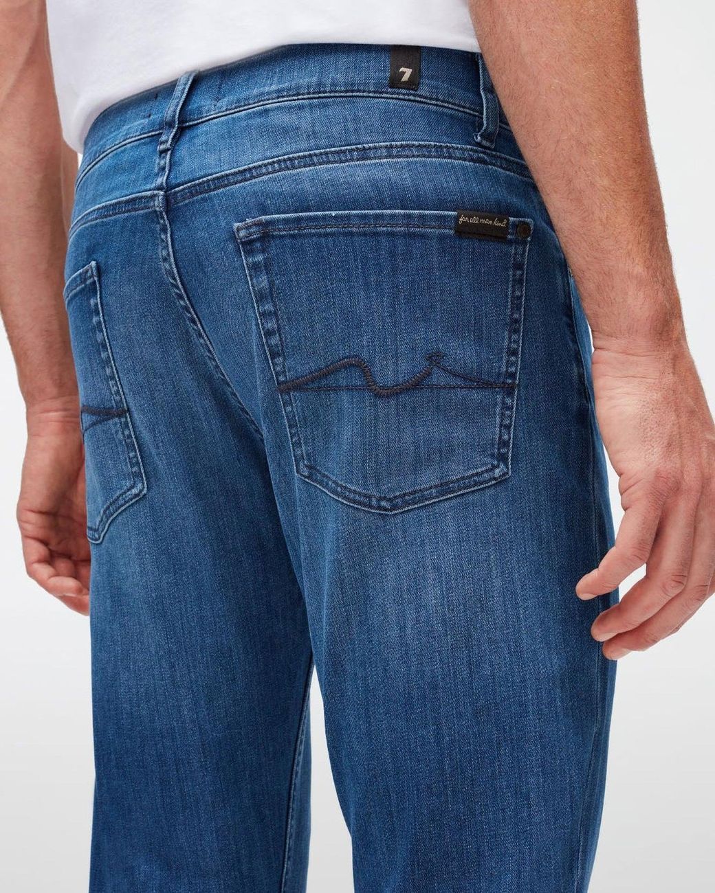 7 For All Mankind Blue Slimmy Slim Fit Luxe Performance Eco Denim Jeans for men