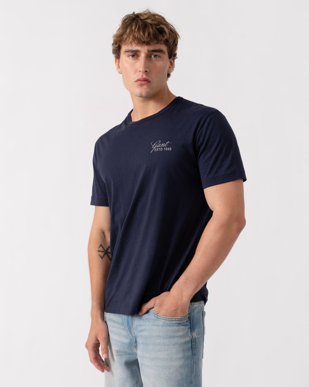 Gant Blue Short Sleeve Small Graphic Logo T-Shirt for men