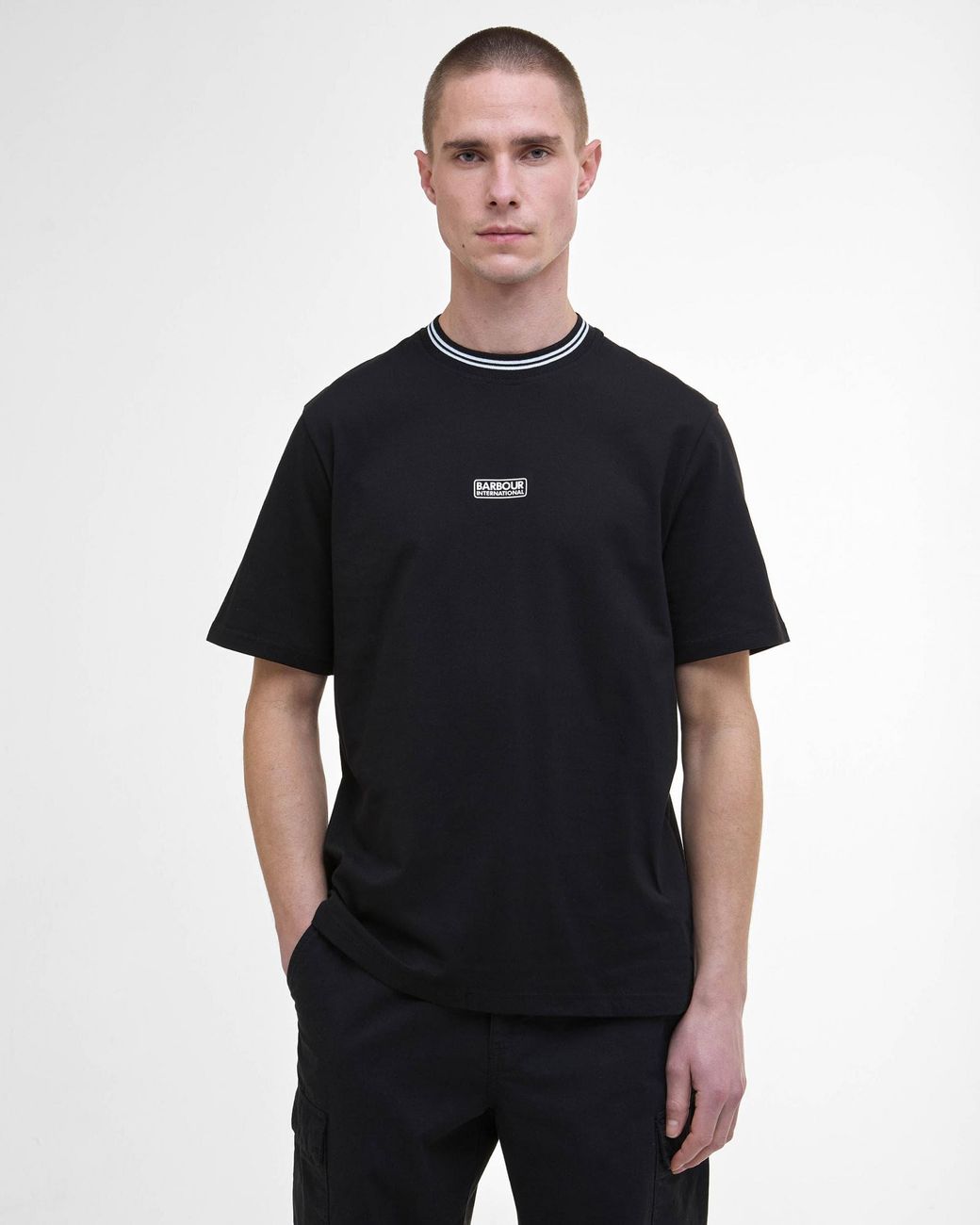 Barbour Black Central Logo T-Shirt for men