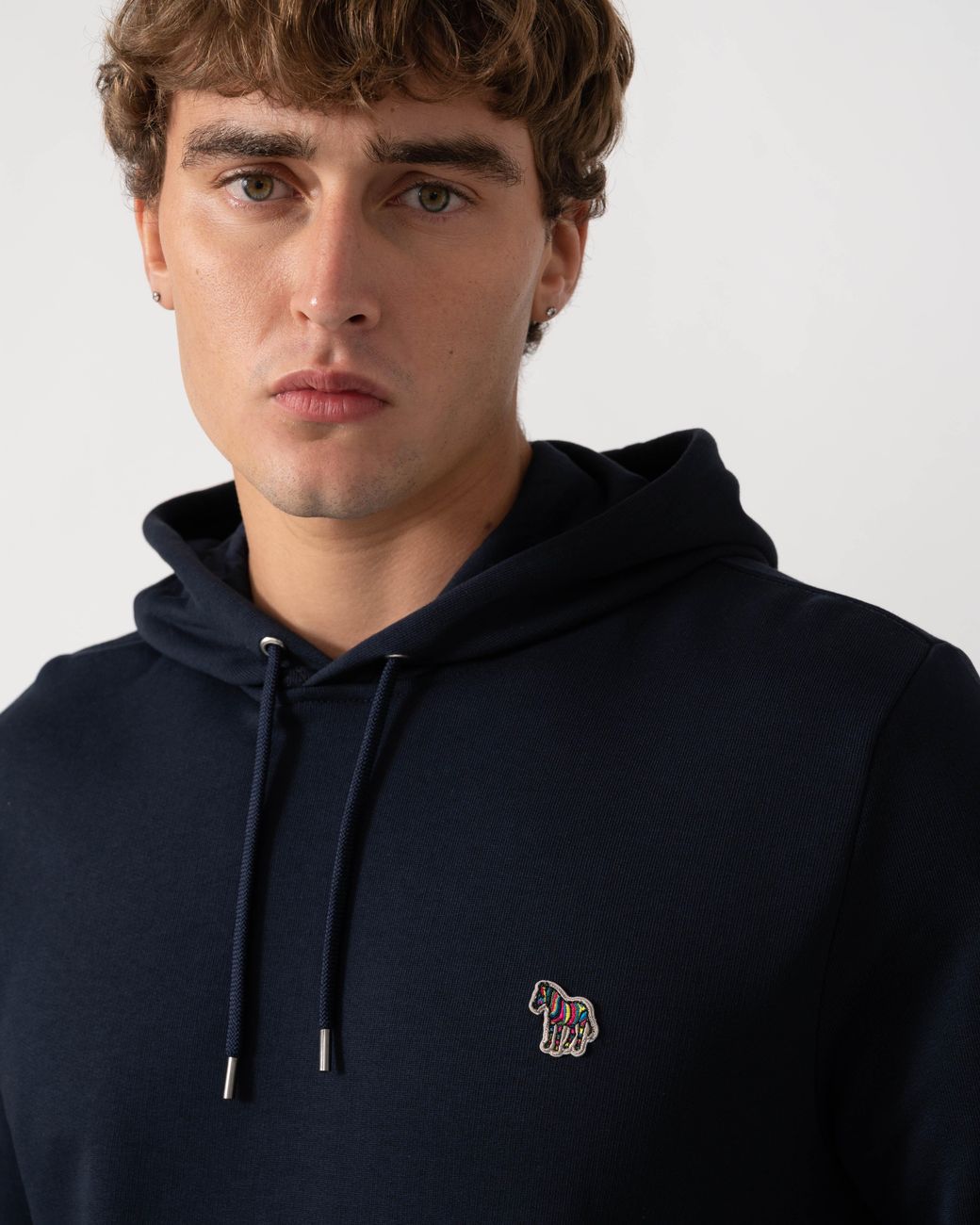 Paul Smith Blue Ps Pullover Hoodie With Zebra Logo for men