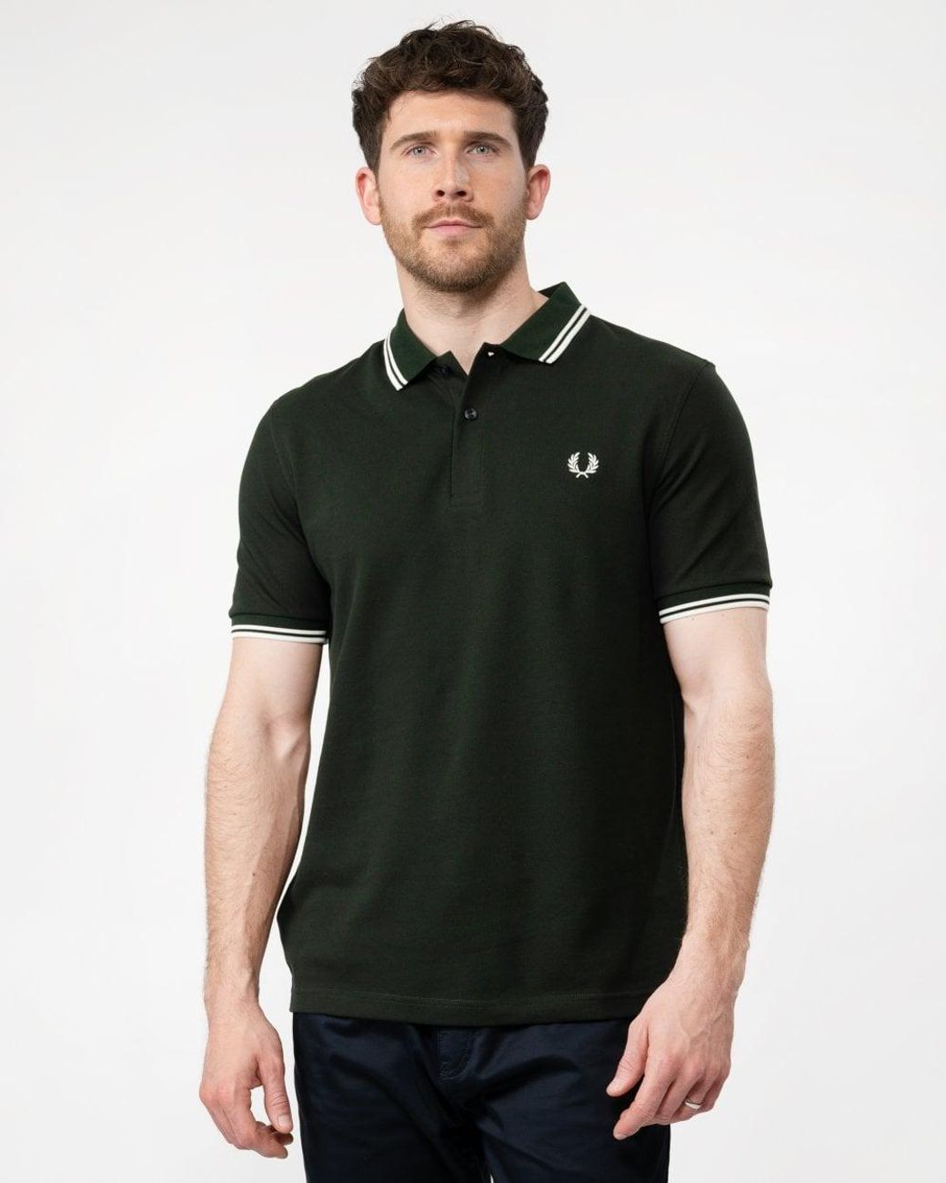 Fred Perry Black Twin Tipped Signature Polo Shirt Nos for men