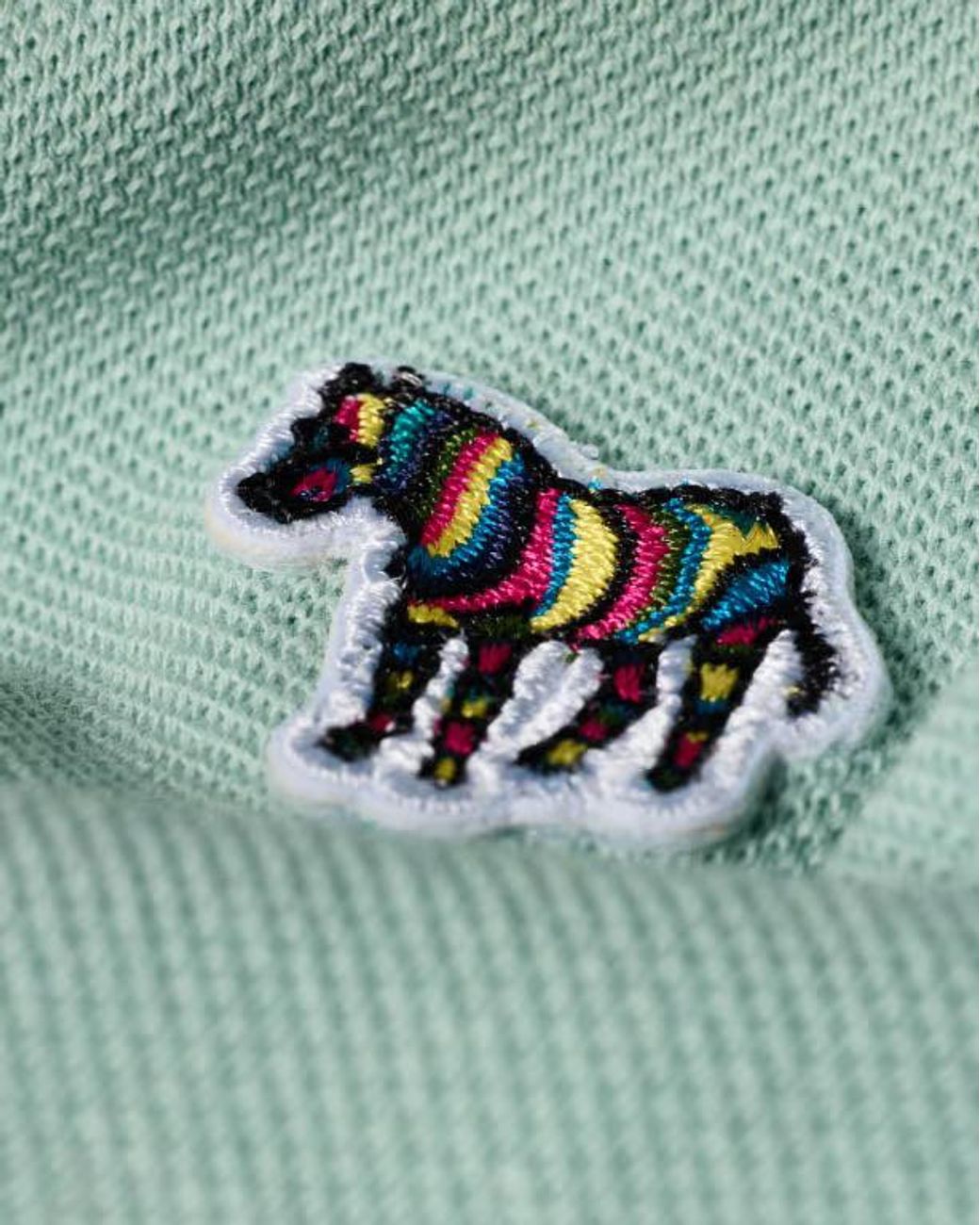 Paul Smith Green Ps Regular Fit Short Sleeve Organic Cotton Zebra Polo Shirt for men