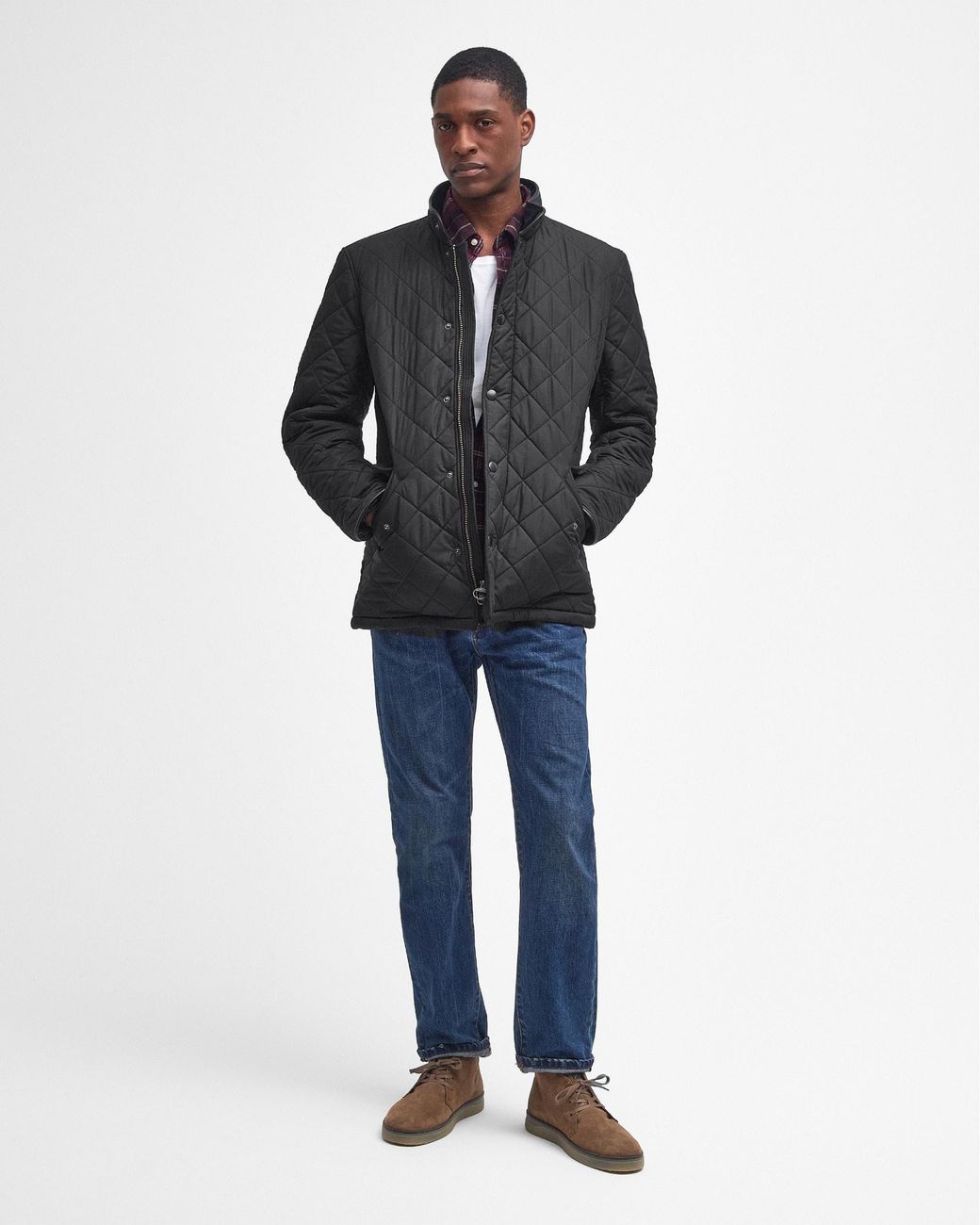 Barbour Gray Powell Quilted Jacket for men