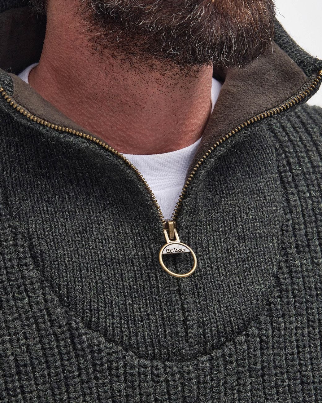 Barbour Blue New Tyne Half Zip Knitted Jumper for men