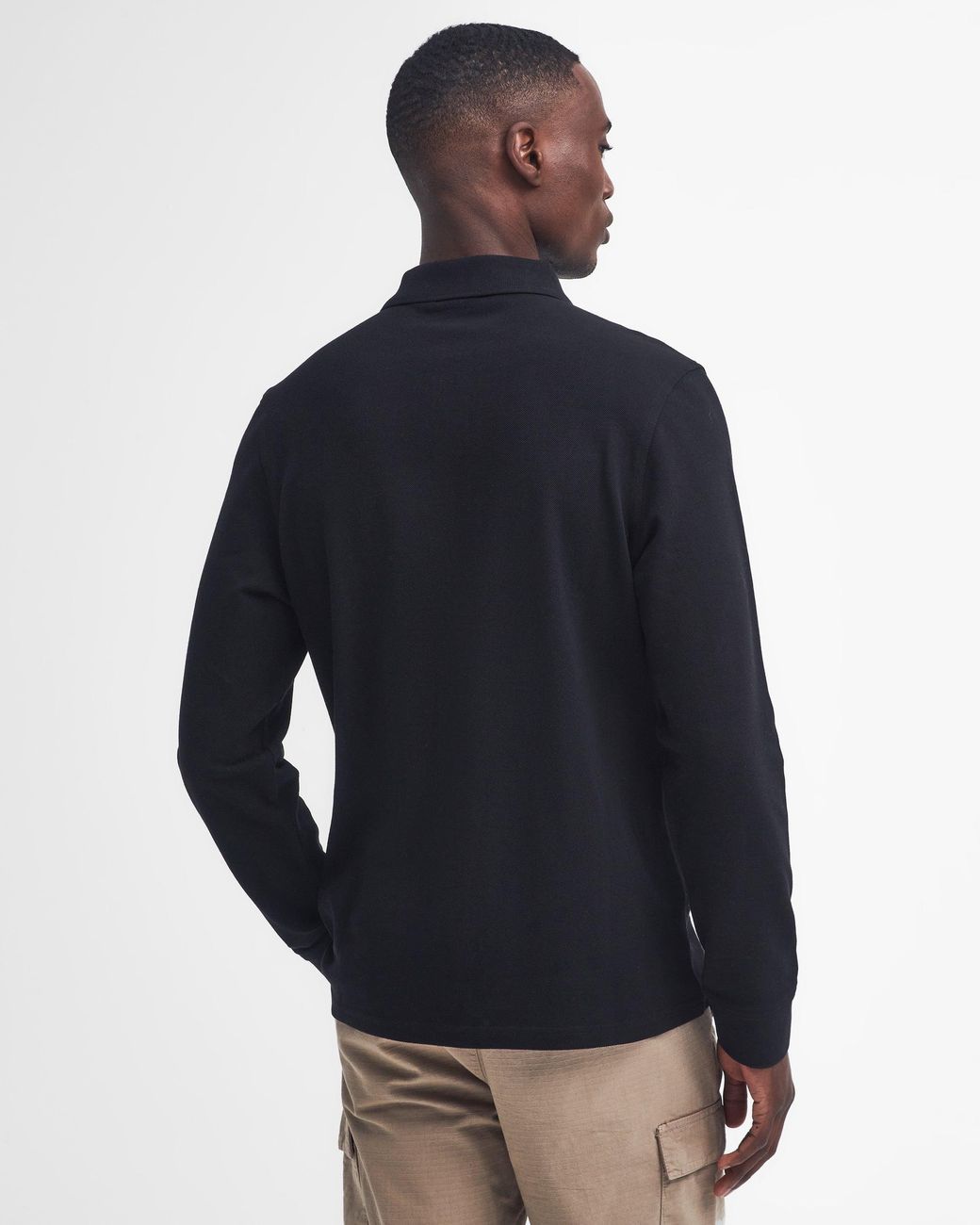 Barbour Blue Essential Long Sleeve Polo for men