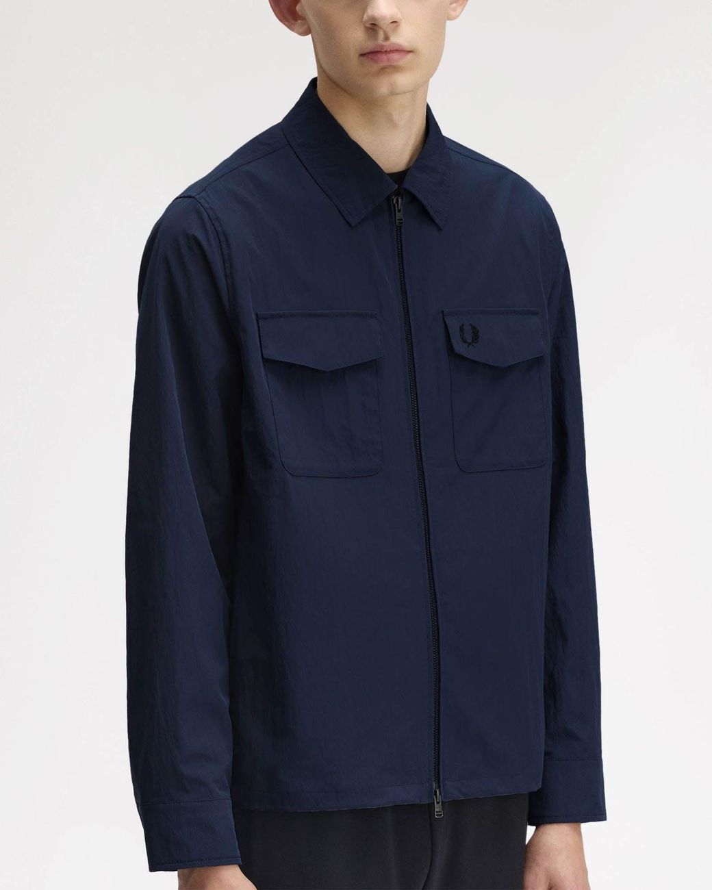 Fred Perry Blue Zip Overshirt for men