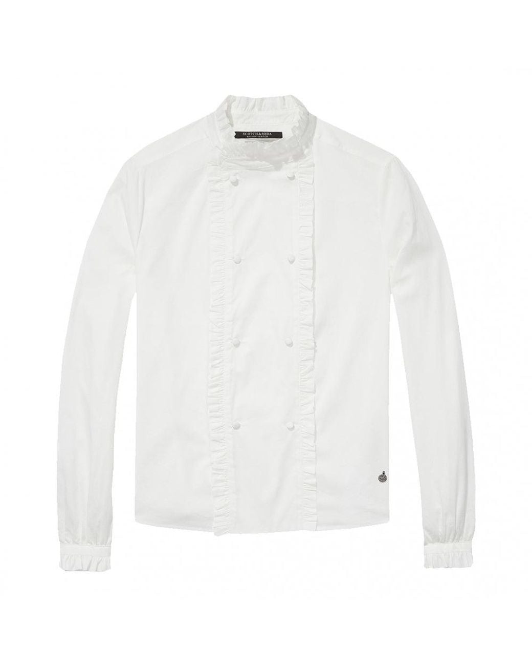 Maison Scotch White Double Breasted Shirt