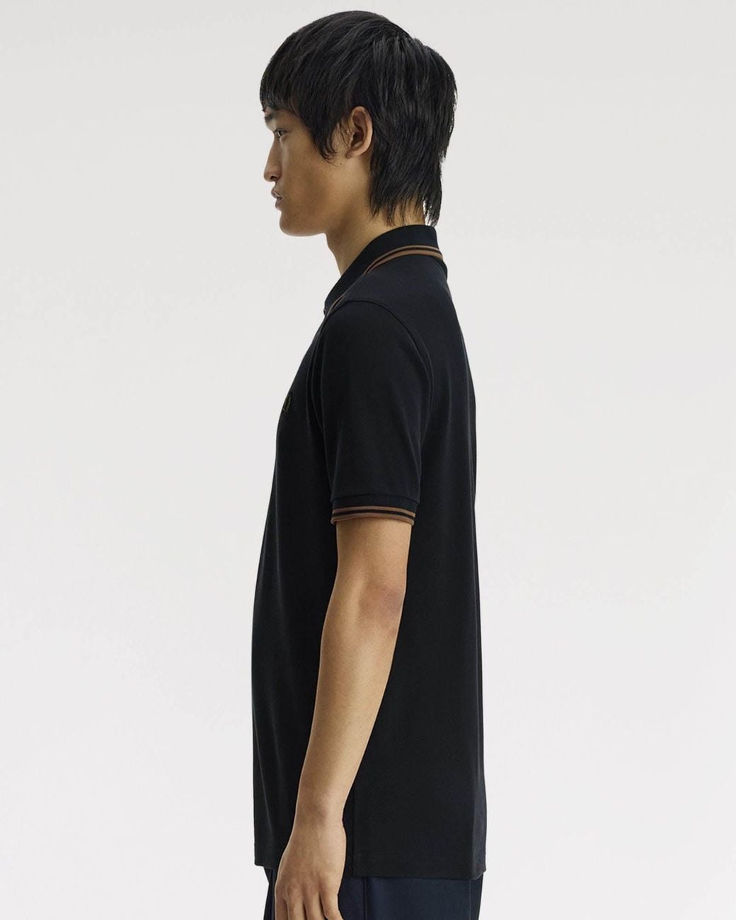 Fred Perry Black Twin Tipped Signature Polo Shirt for men