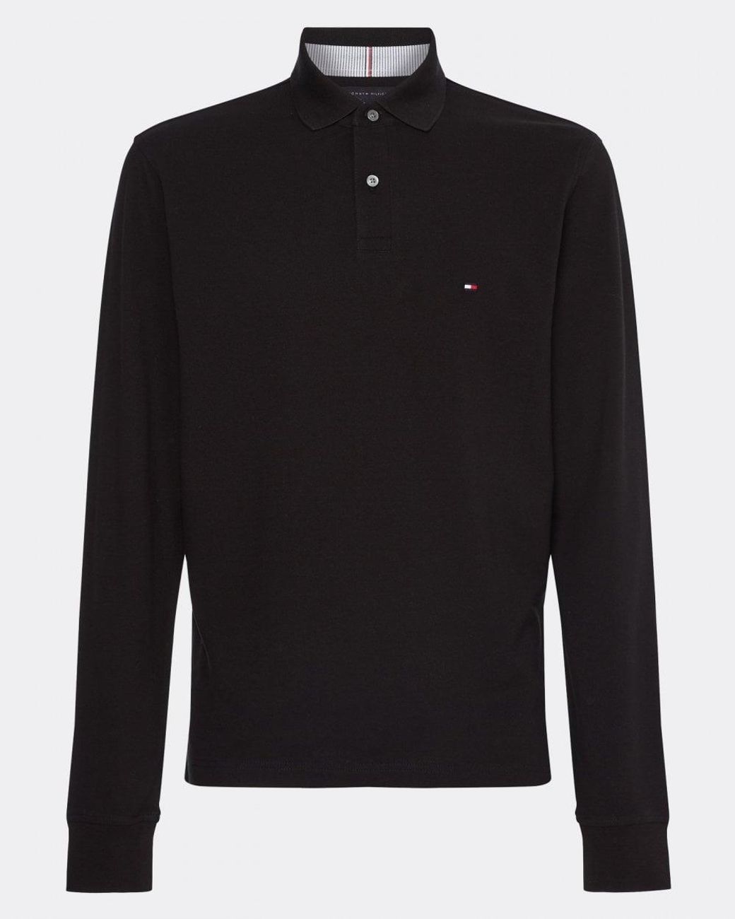 Tommy Hilfiger Black 1985 Regular Long Sleeve Polo Shirt for men