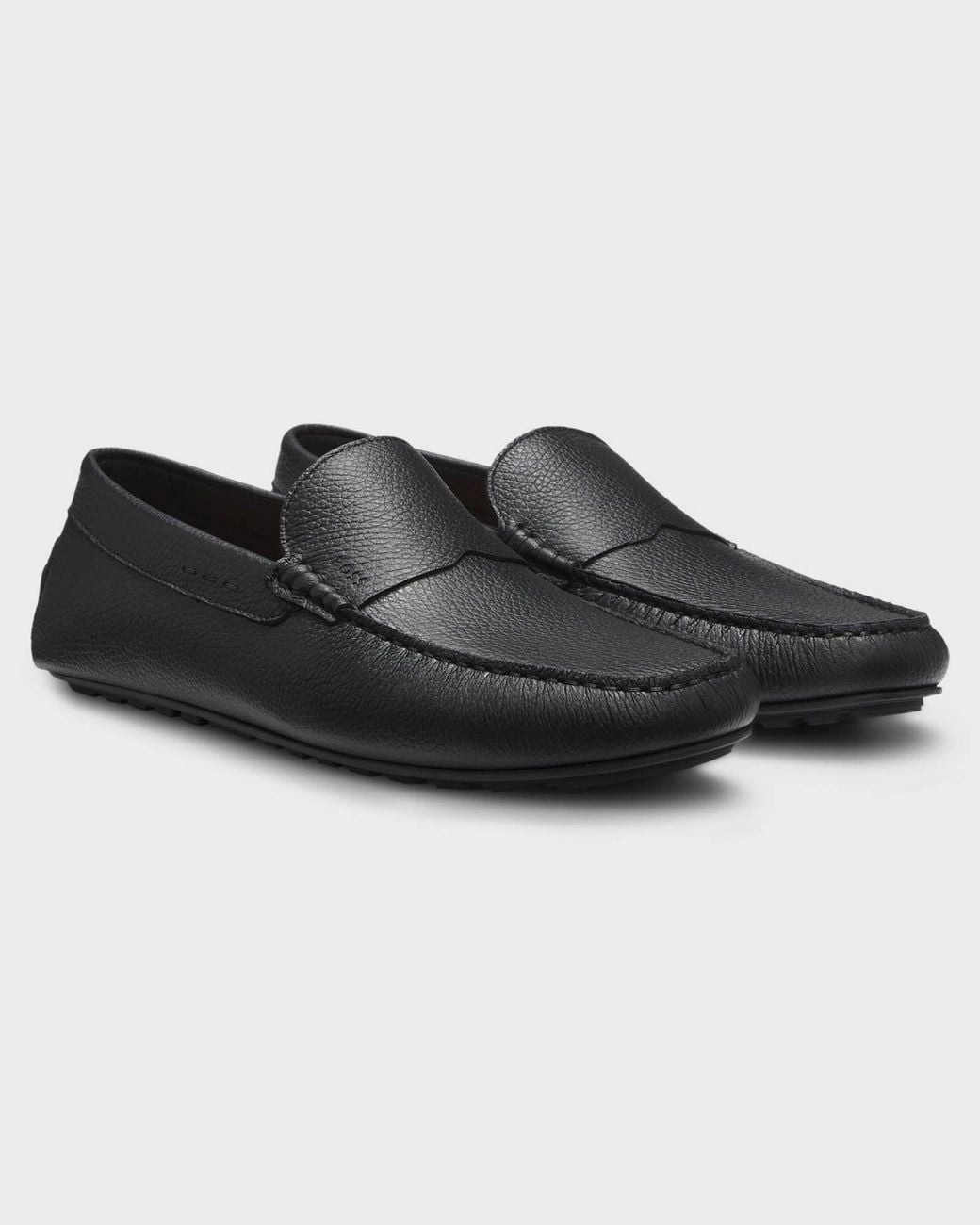 Boss Black Noel Tumbled-Leather Loafers With Driver Sole for men