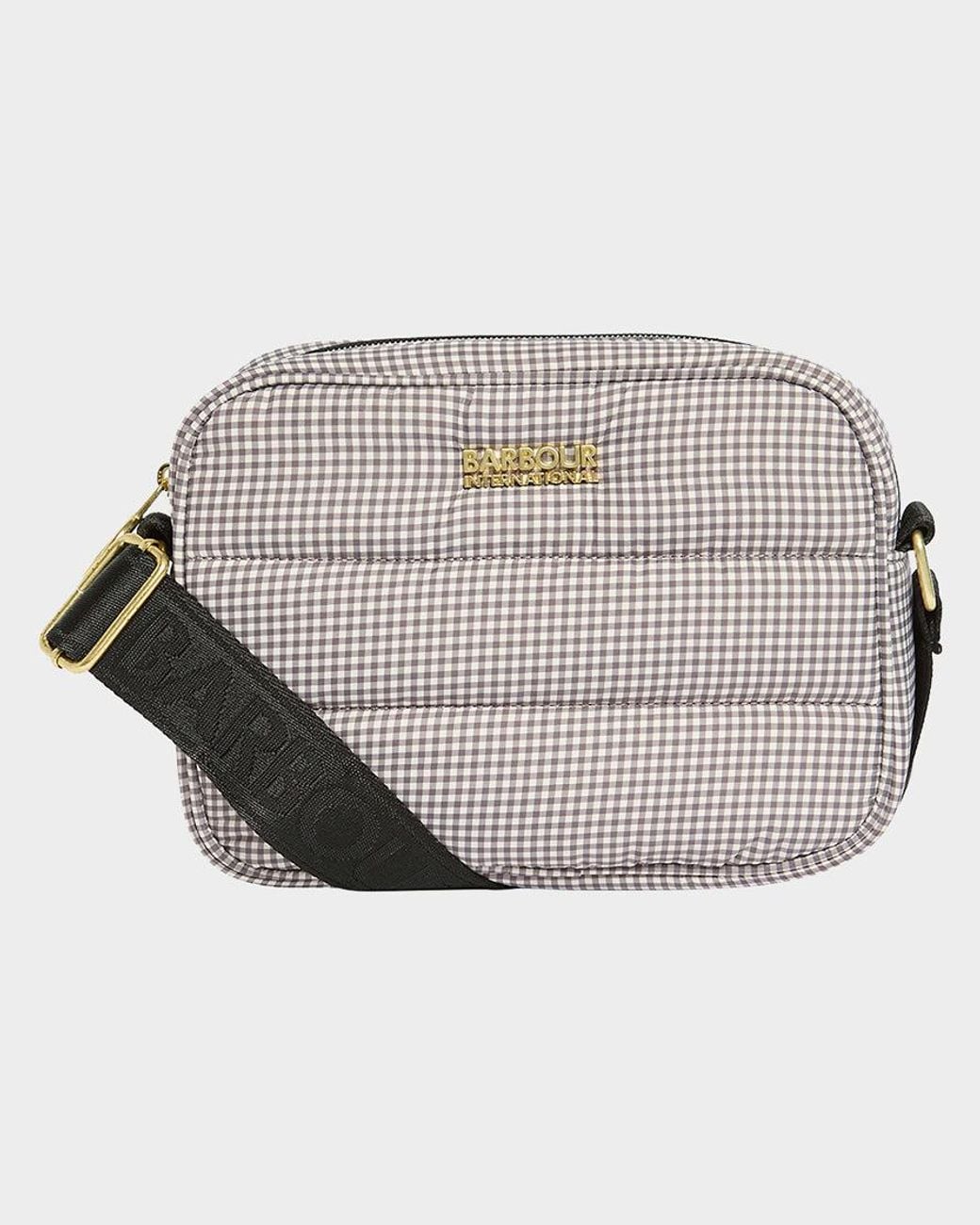 Barbour Gray Monaco Check Crossbody Bag