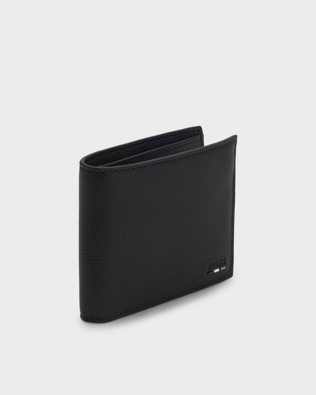 Boss Black Ray Faux-Leather Folding Wallet With Signature-Stripe Trim for men