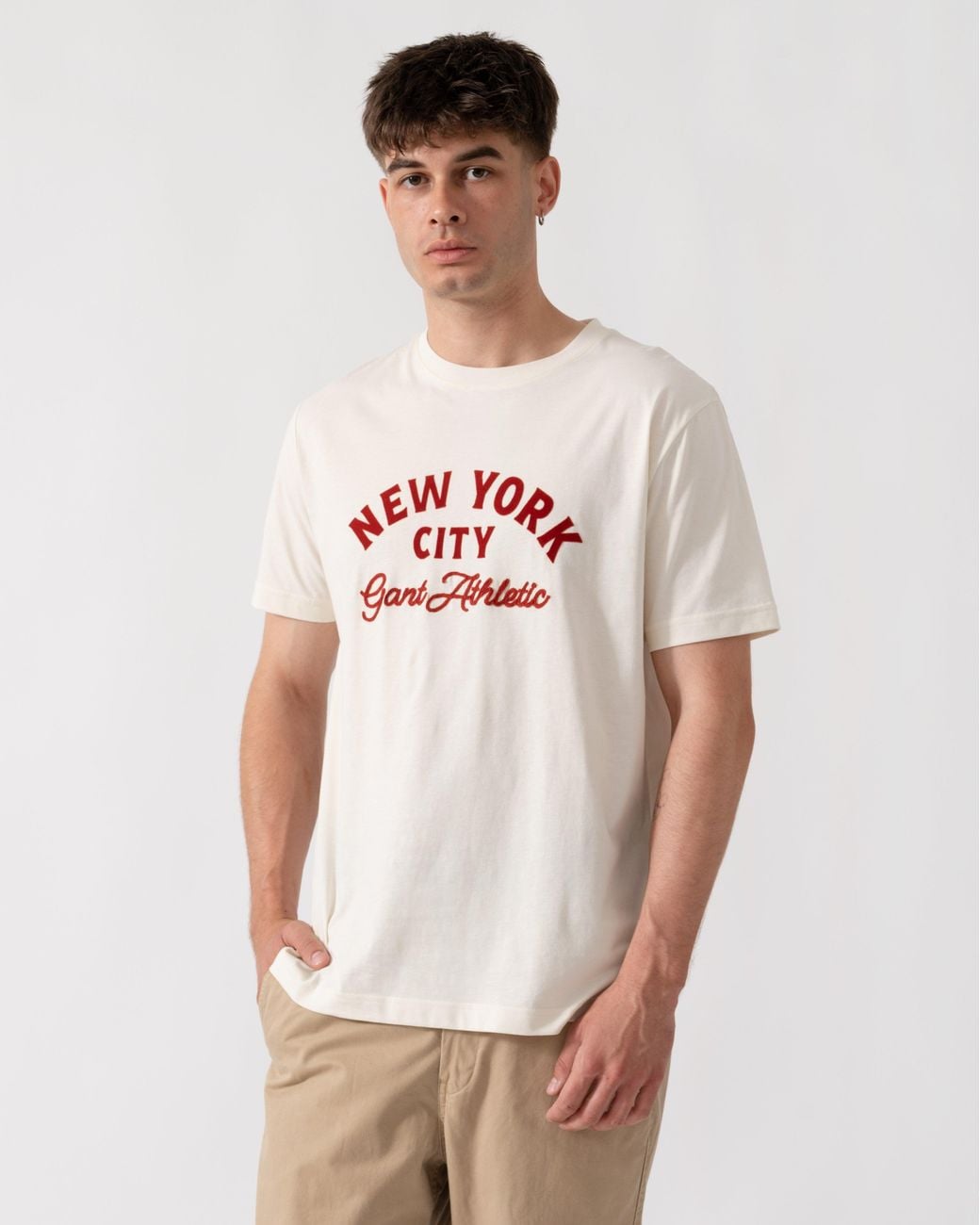 Gant White Logo Graphic Short Sleeve T-Shirt for men