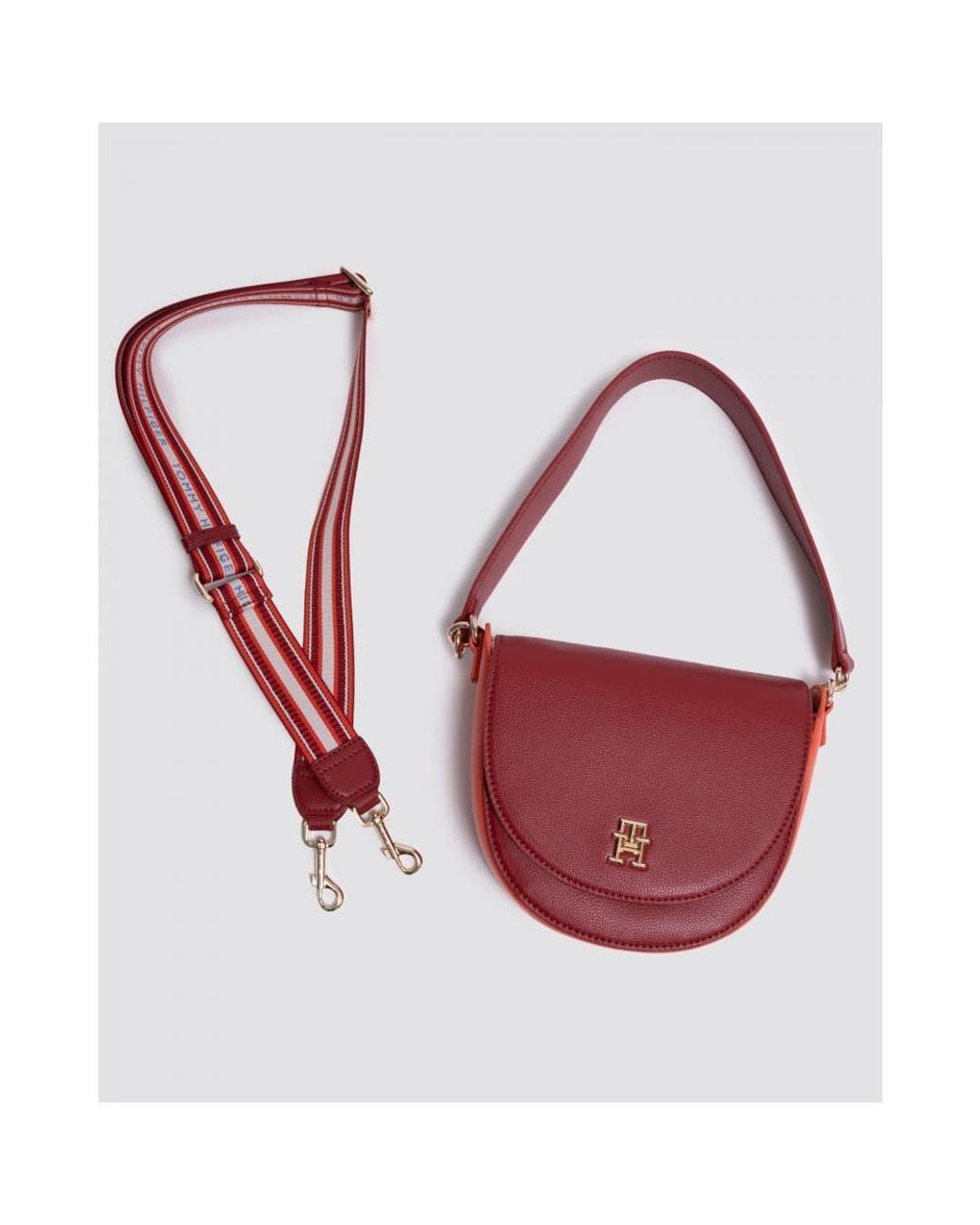 Tommy Hilfiger Tommy Life Colour Pannel Saddle Bag in Red | Lyst