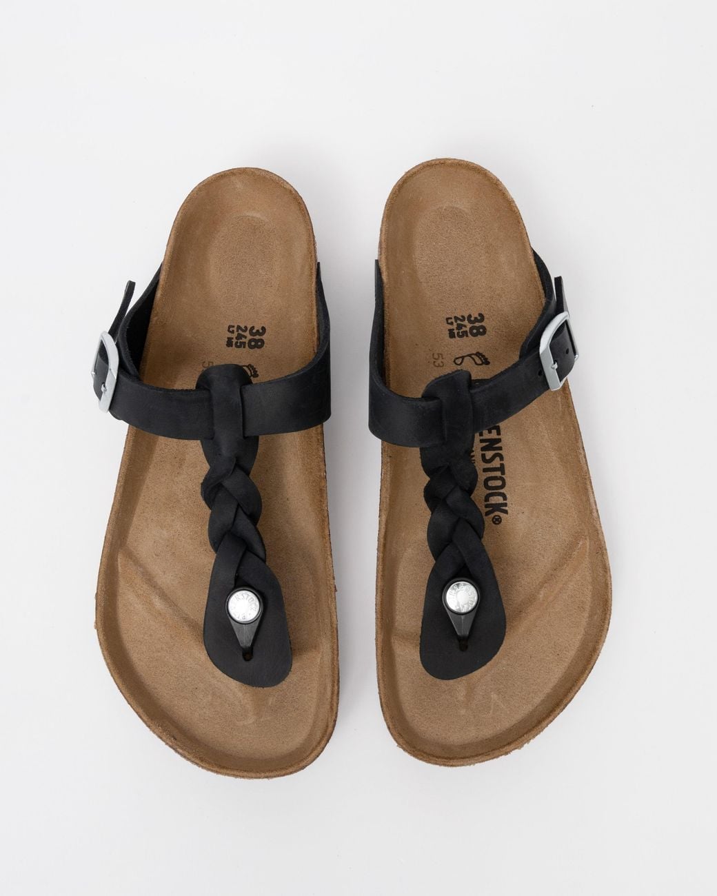 Birkenstock Brown Gizeh Braided Natural Oiled Leather Sandals