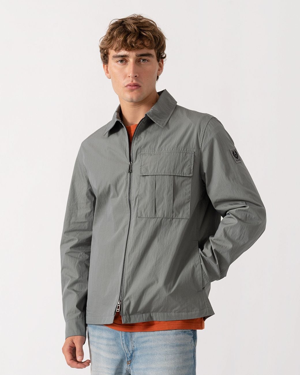 Belstaff Gray Cargo Overshirt for men