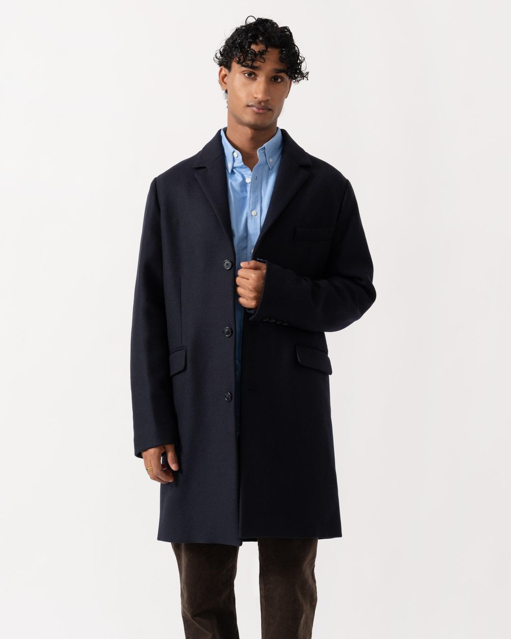 Gant Blue Classic Wool Coat for men