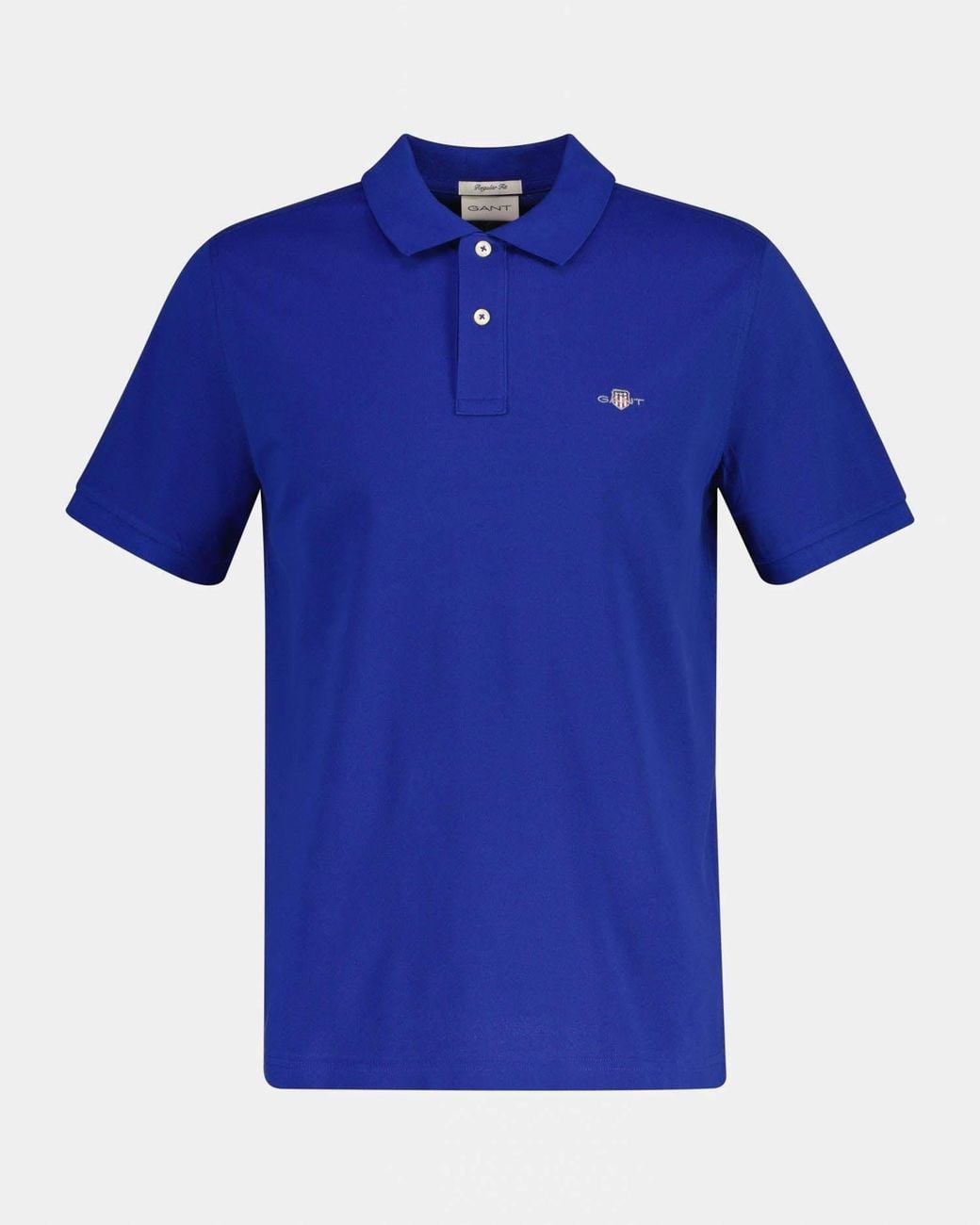 Gant Blue Regular Fit Short Sleeve Shield Logo Pique Polo for men