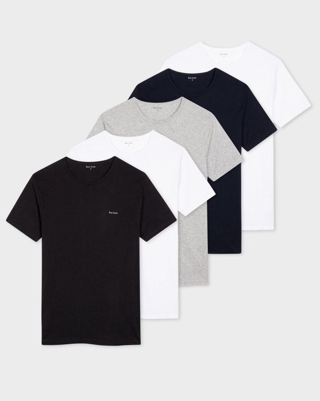 Paul Smith Blue 5 Pack Script Logo T-Shirts for men