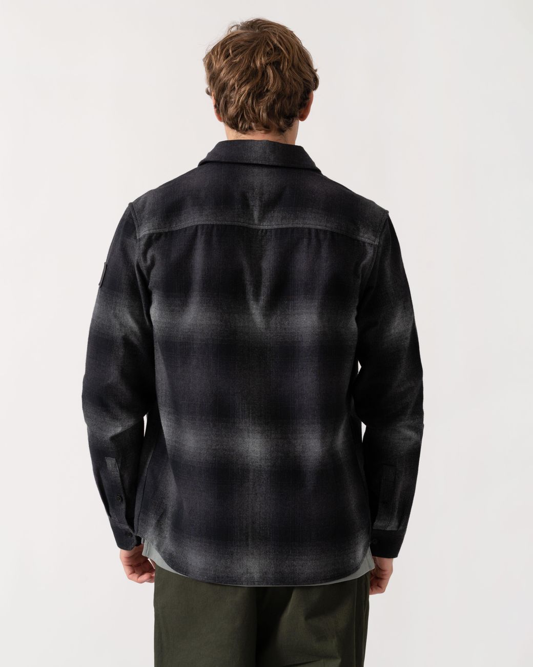 Belstaff Black Outpost Shirt Brushed Cotton Flannel for men